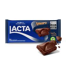 CHOCOLATE LACTA AMARO 40% CACAU BARRA 80GR