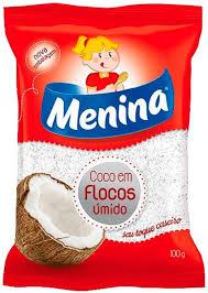 COCO EM FLOCOS MENINA 100G ÚMIDO E ADOÇADO