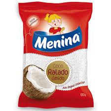 COCO RALADO MENINA 100GR ÚMIDO E ADOÇADO
