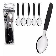 COLHER MESA COLOR PRETO C/ 6PCS