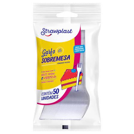 COLHER SOBREMESA BRANCO STRAWPLAST 50UND