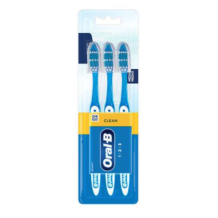 ESCOVA DE DENTE ORAL-B 123 CLEAN MEDIA 3UN