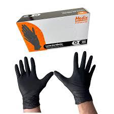 LUVA NITRILICA PROTEÇÃO INDUSTRIAL PRETA C/100