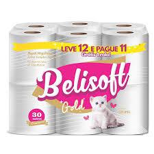 PAPEL HIG. BELISOFT GOLD 72/12 30M FL SIMPLES CUBO