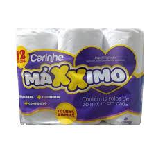 PAPEL HIGIENICO CARINHO MAXXIMO 12 ROLOS DE 20 M.