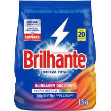 SABÃO PÓ BRILHANTE 1,6KG LIMPEZA TOTAL SACHÊ