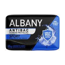 SABONETE ALBANY SUAVE 85G HOMEM AZUL