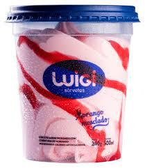 SORVETE 500ML/ 240G MORANGO MESCLADO LUIGI