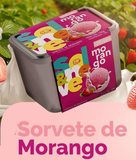 SORVETE SOL E NEVE MORANGO 1,5LT