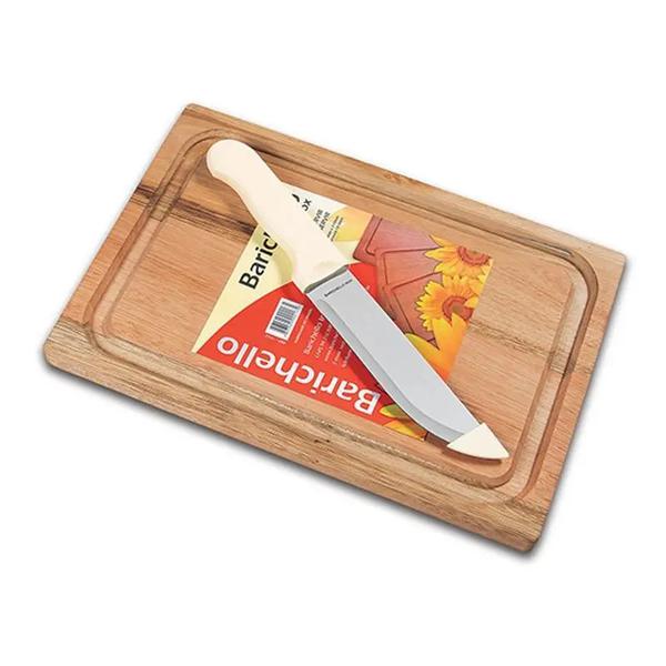 TABUA BIFE MADEIRA 31X21+FACA BARI