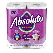 TOALHA PAPEL ABSOLUTO MULTIUSO 120 FOLHAS C/ 2