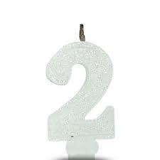 VELA DE ANIVERSARIO SUPER BRANCA N 2