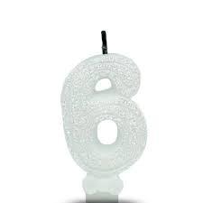 VELA DE ANIVERSARIO SUPER BRANCA N 6