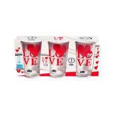 COPO VIDRO LOVE 250ML SEU LAR C/3UN