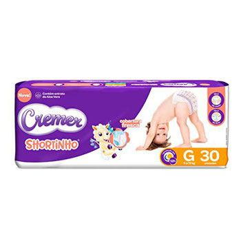 FRALDA CREMER SHORTINHO JUMBO G 30UN