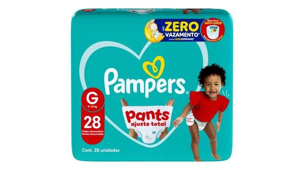 FRALDA PAMPERS PANTS AJUSTE TOTAL G 28UN