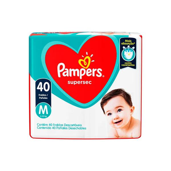 FRALDA SUPERSEC PAMPERS MEGA M 40UN