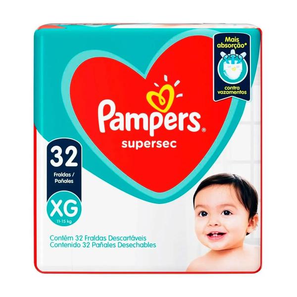 FRALDA SUPERSEC PAMPERS MEGA XG 32UN