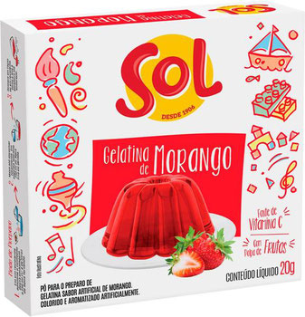 GELATINA MORANGO SOL 20G