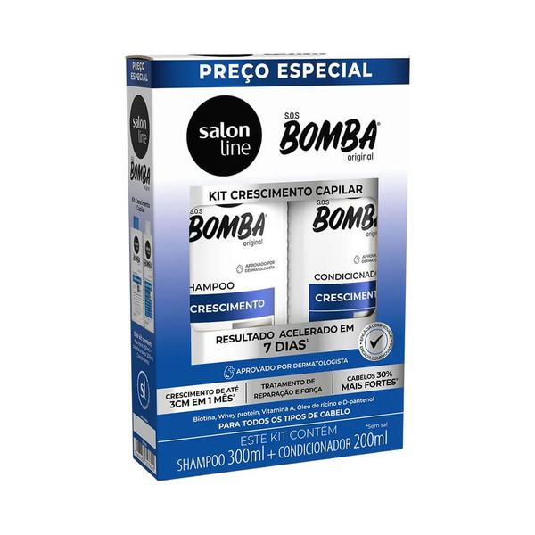 KIT SALON LINE SH300+COND200ML BOMBA CRE
