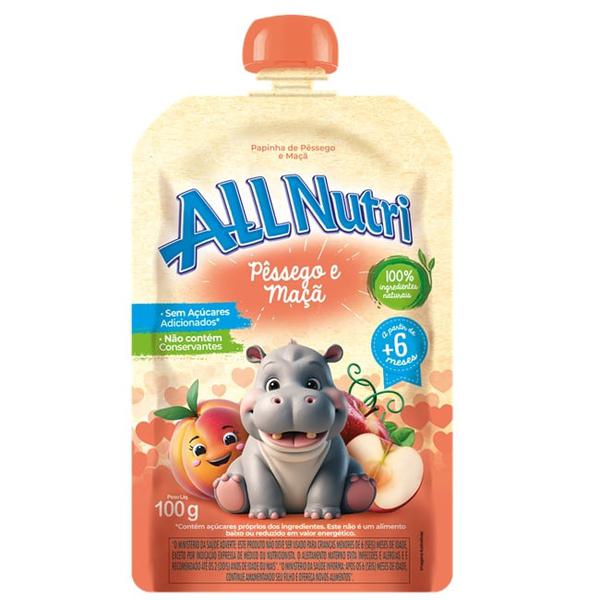 PAPINHA PESSEGO/MACA ALLNUTRI 100G POUCH