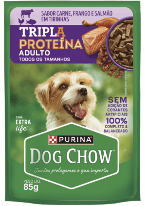 RACAO DOG CHOW CARNE/FRAN/SALMAO 85G