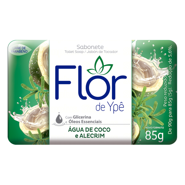 SAB FLOR DE YPE 85G AGUA COCO/ALECRIM