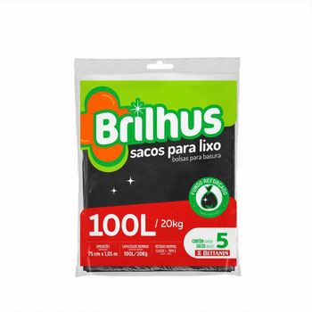 SACO LIXO BRILHUS 100L