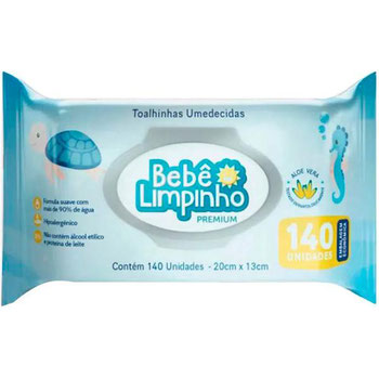 TOALHA UMED BEBE LIMPINHO PREMIUM 140UN