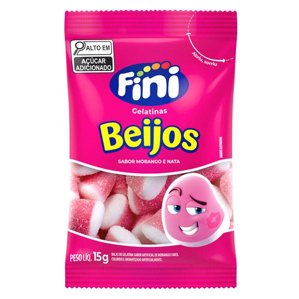BALA FINI 15GR BEIJOS DE MORANGO