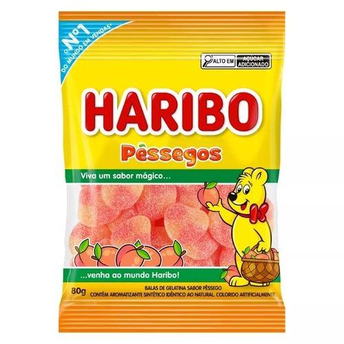 BALA GELATINA HARIBO 80GR PESSEGO