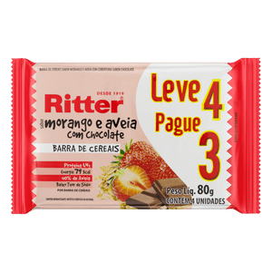 BARRA DE CEREAIS RITTER 80GR AVELA E AVEIA