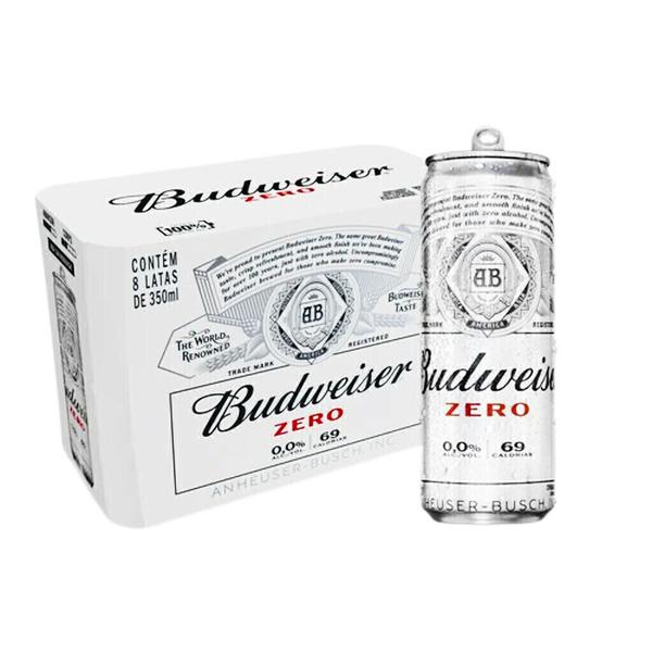 CERVEJA BUDWEISER ZERO 350ML SLEEK CX C/8 U