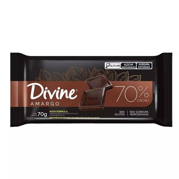 CHOCOLATE DIVINE 70GR AMARGO 70%CACAU