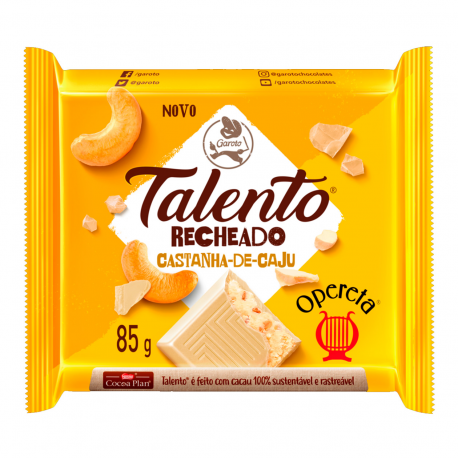 CHOCOLATE TALENTO ARTESAO 85GR CASTANHA CAJU