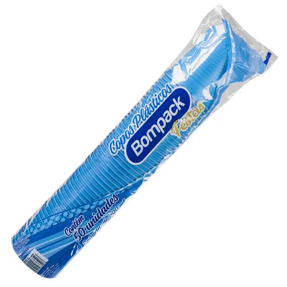 COPO BOMPACK 200ML AZUL C/10UNID
