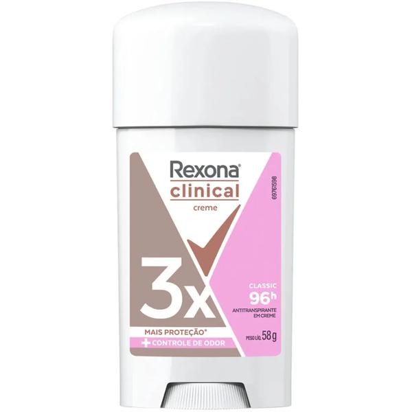 DESODODORANTE REXONA CREME 58GR FEM CLINICAL STICK