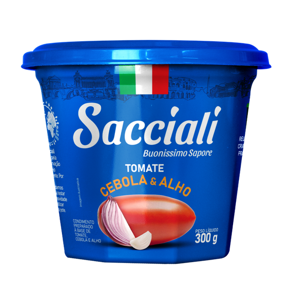 EXTRATO TOMATE SACCIALI 320GR CEBOLA E ALHO