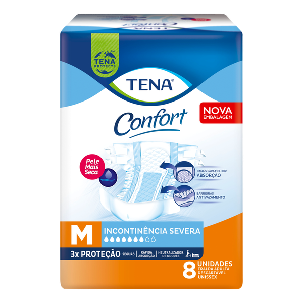 FRALDA TENA CONFORT  M C/8UN