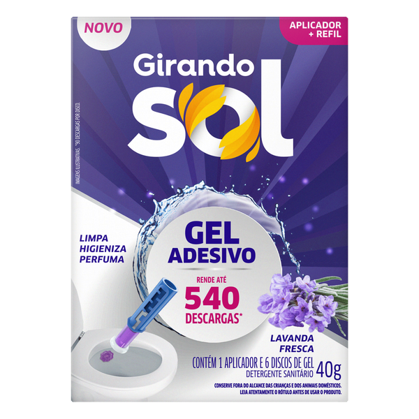 GEL ADESIVO GIRANDO SOL C/6UN LAVANDA FR
