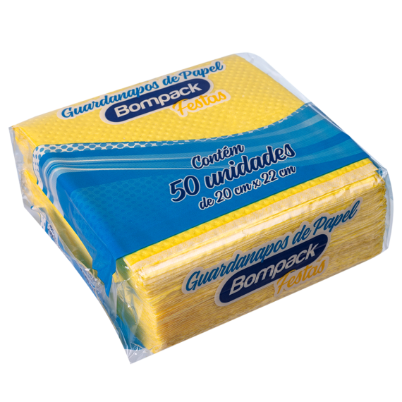 GUARDANAPO BOMPACK 20X22 C/50U AMARELO