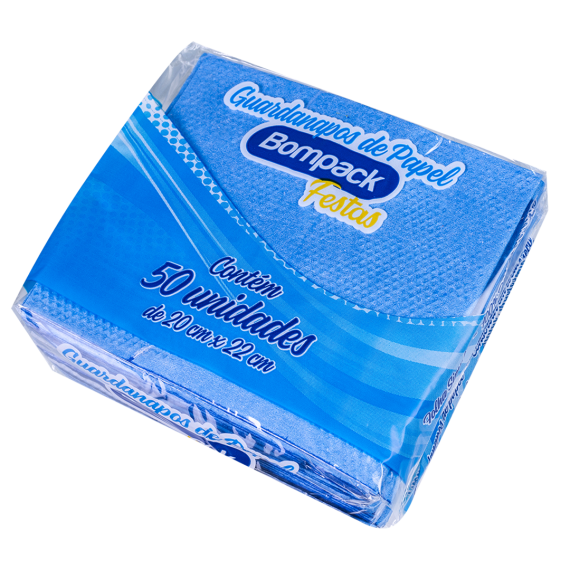 GUARDANAPO BOMPACK 20X22 C/50U AZUL CLARO