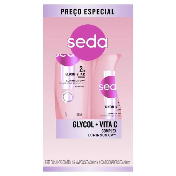 KIT SEDA SHAMPOO+CONDICIONADOR 300ML LUMINOUS UV
