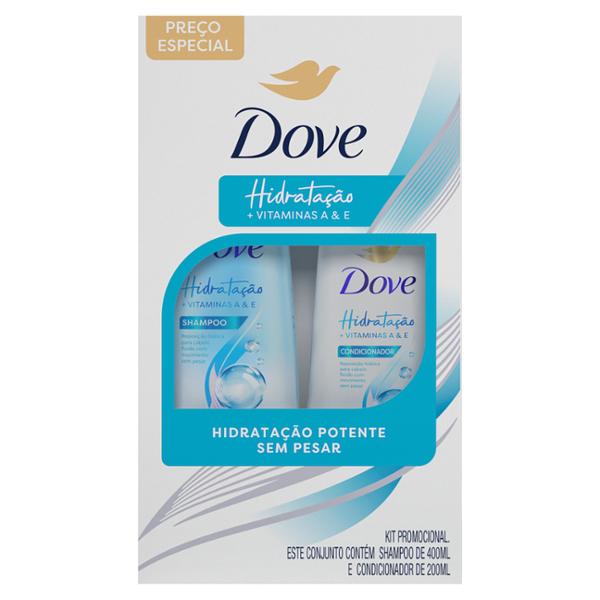 KIT SH/CONDICIONADOR DOVE 400ML+200ML HIDRATAÇÃO