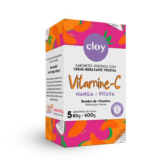 KIT SABONETE CLOY 5X80GR VITAMINA C/MANGA/PIT