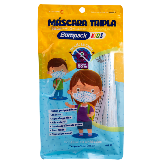 MASCARA TRIPLA BOMPACK KIDS C/10UN SORT