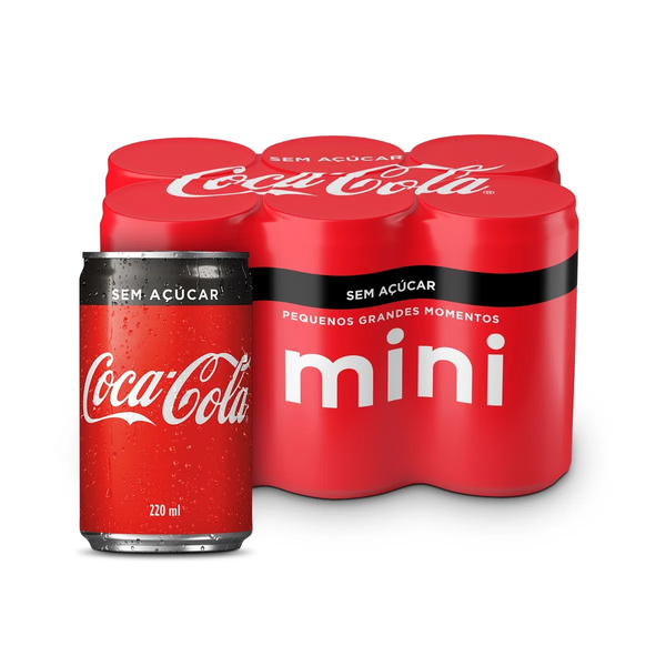 REFRIGERANTE COCA COLA 220ML  SEM ACUCAR CX C/6