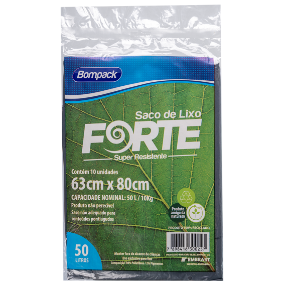 SACO P/ LIXO FORTE EMBRAST 50L