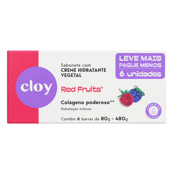 SABONETE CLOY 80G RED FRUITS C/6 LEV+PG-