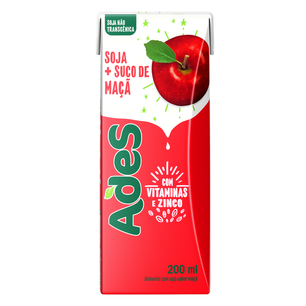 Bebida à Base de Soja Maçã Ades Caixa 200ml